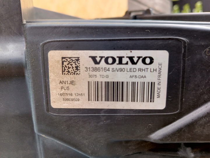 фото №12, Лампа перед левая volvo v90 s90 полный led rht lh 31386164