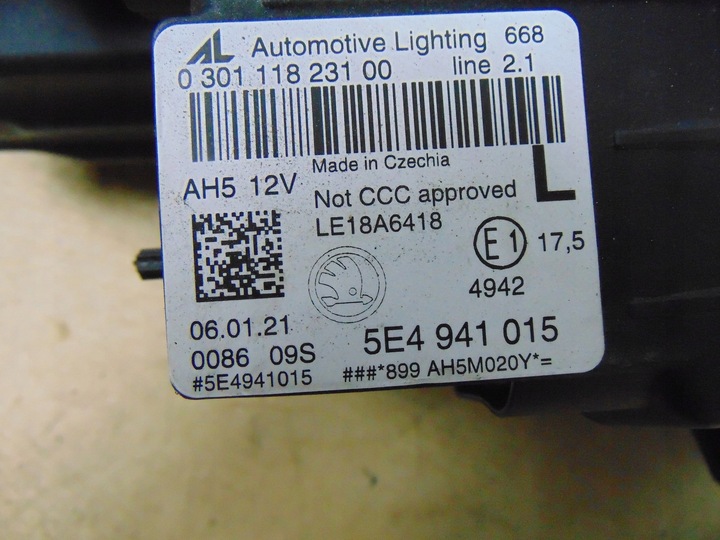 фото №16, Лампа ліва перед skoda octavia iv 5e4941015 європа