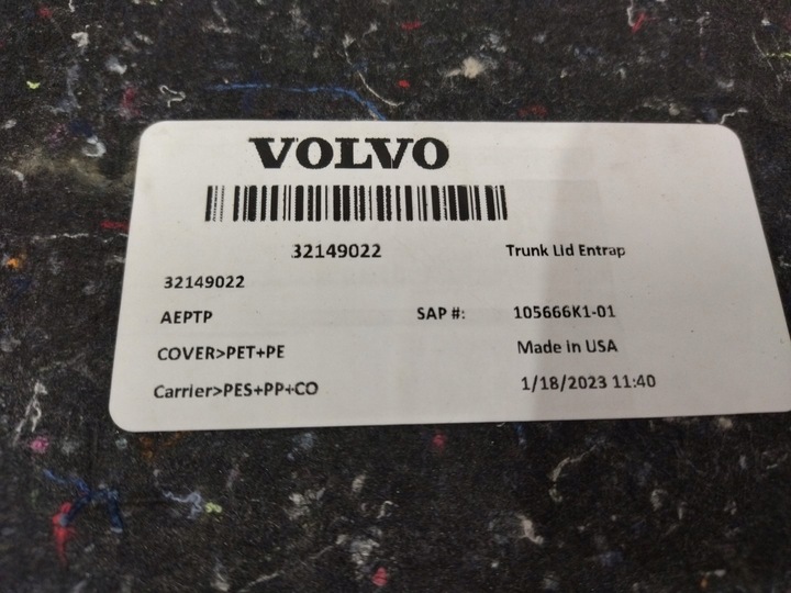 фото №8, 32149022 оббивка кришки багажника volvo s60 iii 2.0 м'який гібрид