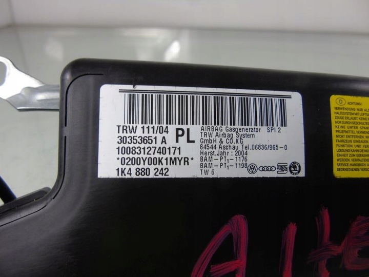 фото №6, Seat altea air bag подушка сиденья правая 1k4880242