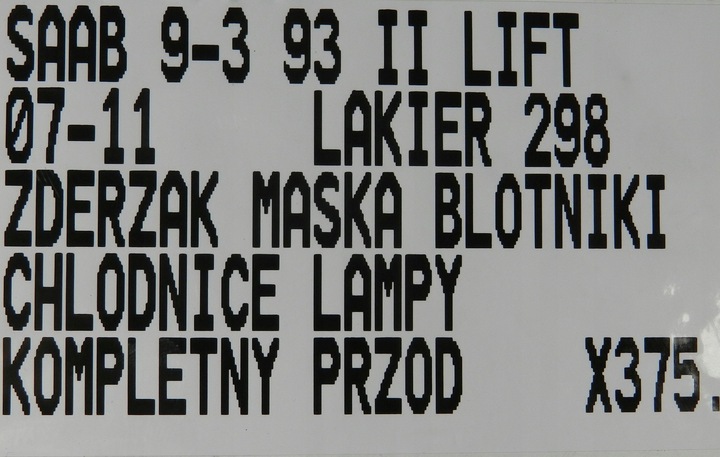 фото №16, Saab 9-3 ii рестайлінг 07-11 комплектний перед лак 298 бампер капот крила