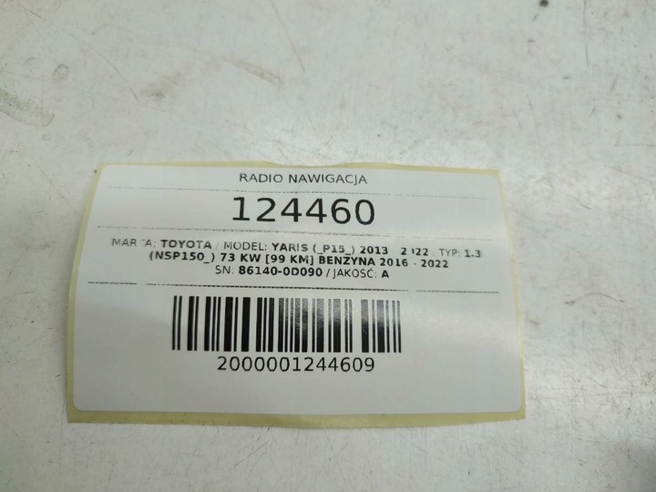 фото №12, Радио навигация toyota yaris iii p15 86140-0d090 6434c-be2808