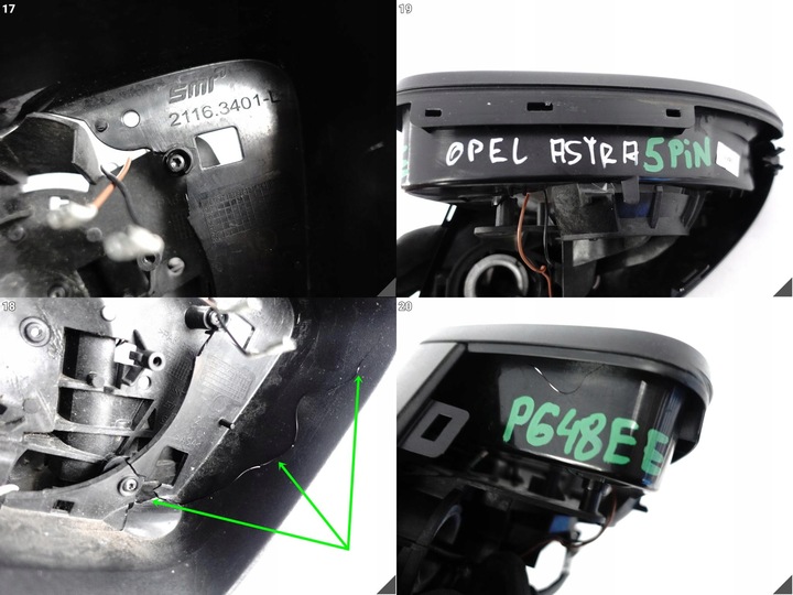 фото №15, Opel astra k v рестайлінг 15-22 дзеркало каркас установка podstwa ліві eu 5 pin