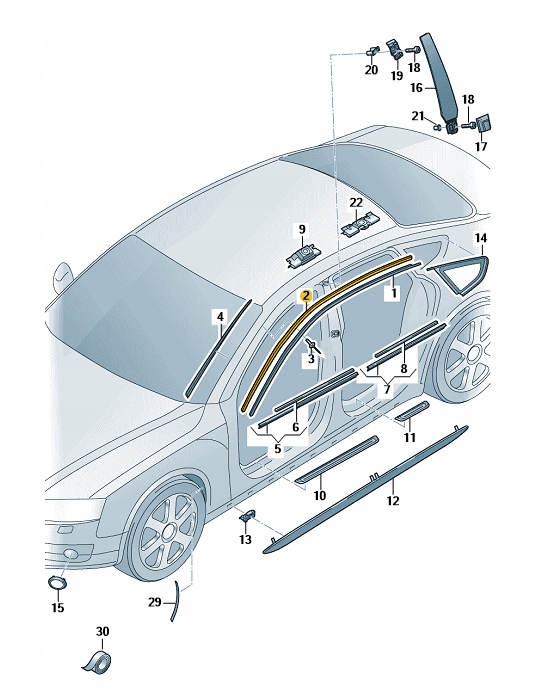 фото №1, Прокладка рамы крыша правая audi a7 c7 aso оригинал