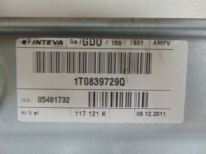 фото №11, Механізм скла ліве зад vw touran 2010-15 європа 5k0959703a 1t0839755h