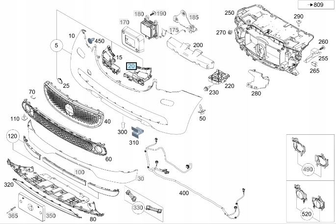 фото №1, Ковзун бампера перед лівий smart forfour w453