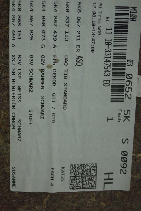 фото №15, Боковина двері лівий зад vw golf vi 6 hb