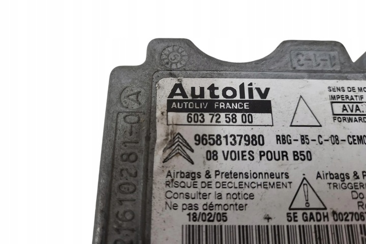 фото №4, Модуль подушка безопасности citroën c4 grand picasso i ua_ 9658137980 1.6l бензин 2005