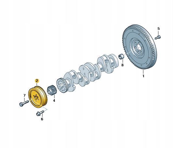 фото №3, Колесо пасове вала глушник коливання 04l105243 оригінал