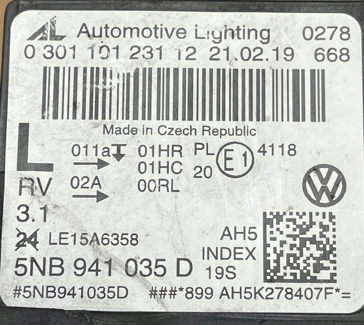 фото №11, Vw tiguan ii 5na лампа ліва перед передня повний led 5nb941035d