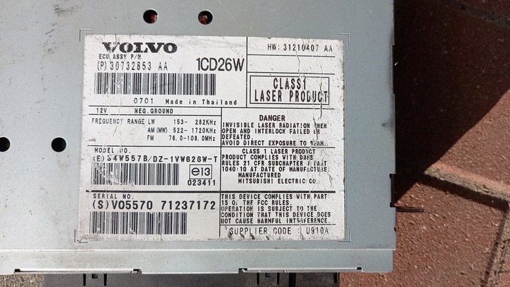 фото №6, Радіо volvo xc90 30732853 aa