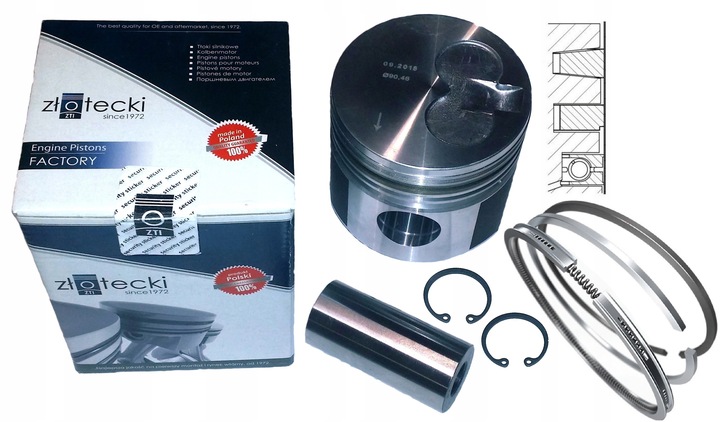 фото №1, Kpl 4 поршень кольца lublin 4ct90 remont 0.50