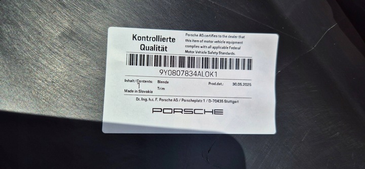 фото №16, Porsche cayenne 9y 17-23 спойлер dół бампера зад новий org