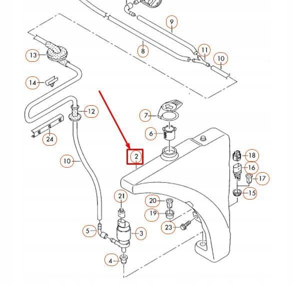 фото №7, Бак воды do мойки vag audi tt tts 2007 2014 оригинальный 8j0955453c