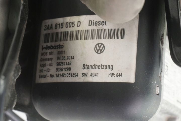 фото №7, Отопление стояночный вебасто vw passat b7 3aa815005d 9026129b