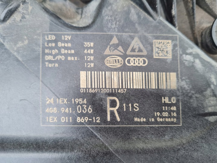 фото №14, Audi a7 s7 c7 4g8 4g рестайлінг лампи перед повний led matrix 4g8941783 4g8941036
