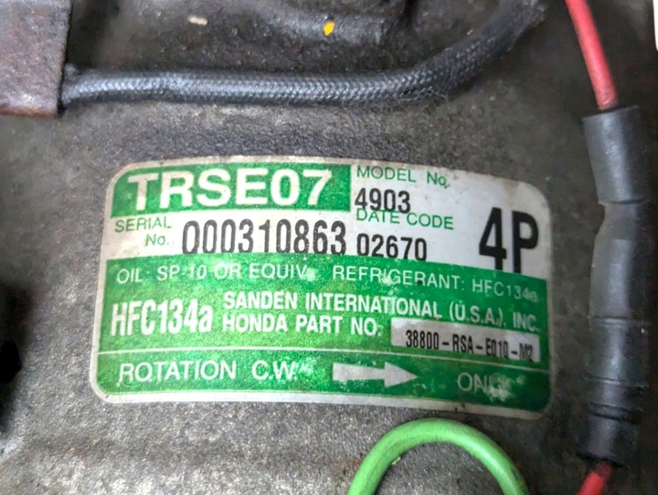 фото №8, Компресор кондиціонера honda civic 8 fk2 2006 38800-rsa-e010-m2