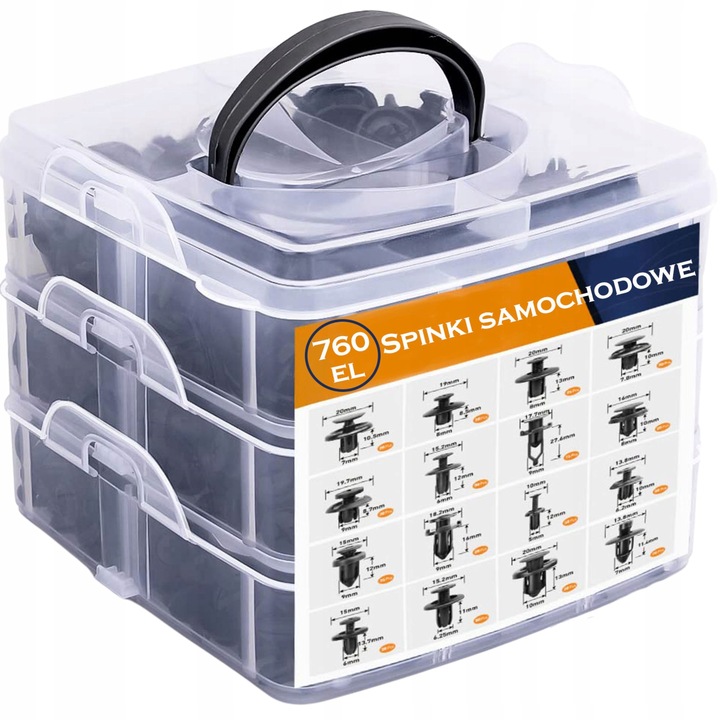 фото №6, Застібки автомобільні do оббивка кліпси кліпси набір 760 el + wyjmaki хомути