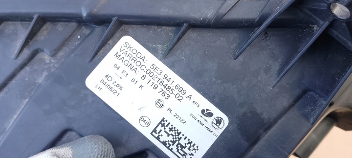 фото №11, Лампа галоген лівий led drl skoda octavia iv 4 5e3 5e4 20-24rok 5e3941699a