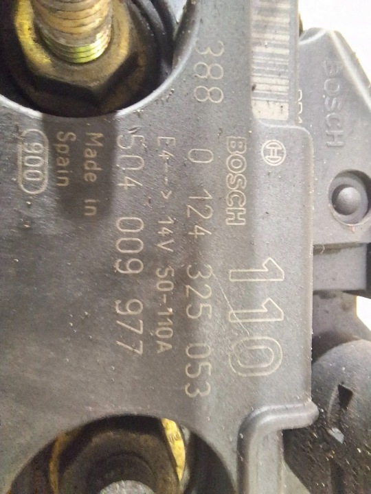 фото №5, Генератор bosch 0124325053 110a fiat ducato iii 2.3 jtd 06-