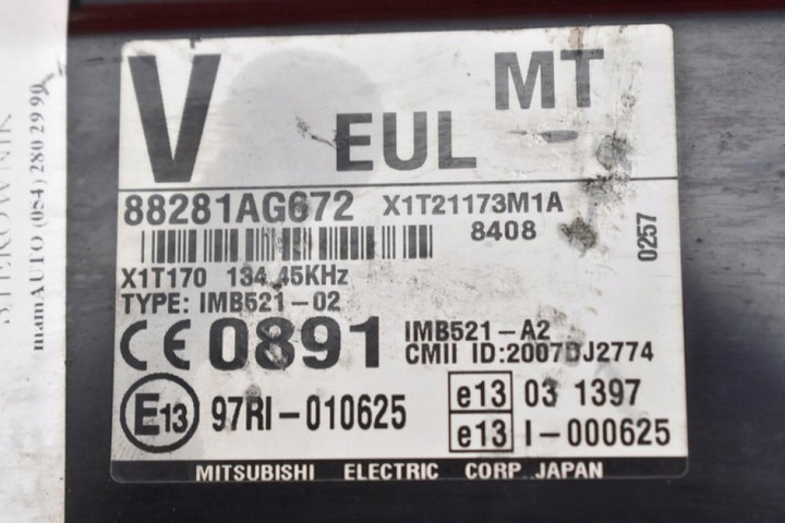 фото №11, Блок керування модуль ecu 88281ag672 subaru outback 3 iii 2.0 d 150 km 06-09