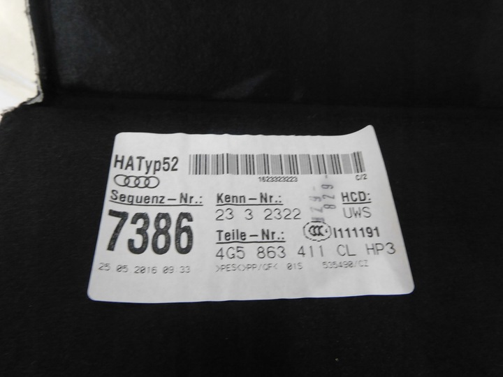 фото №8, Audi a6 4g sedan обивка багажника пол 36km