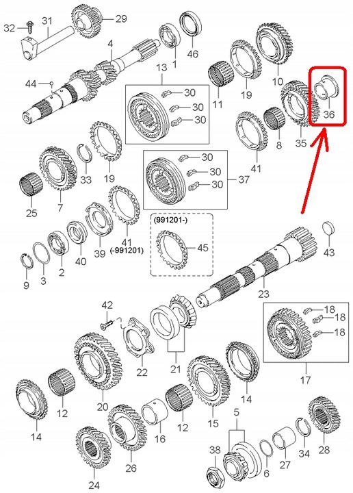 фото №6, Втулка колеса 5-go передача kia carnival 1999-2005