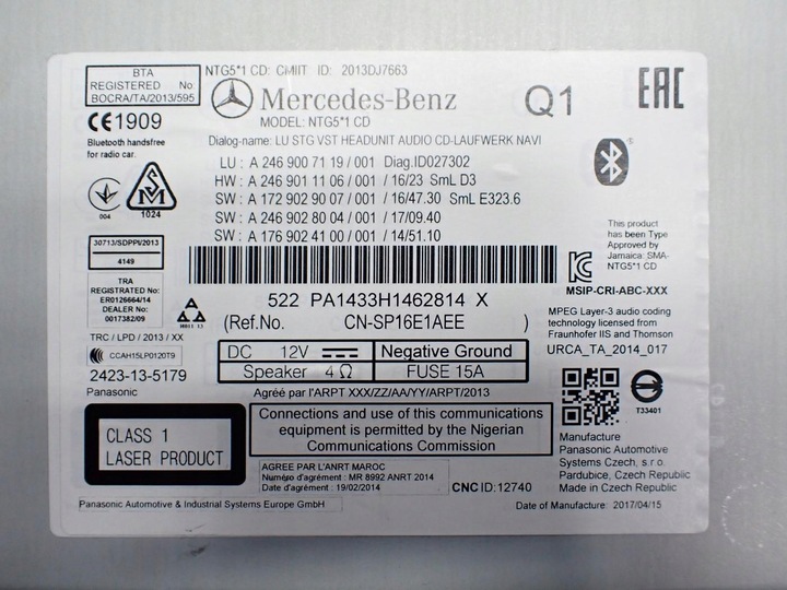 фото №11, Навигация навигация радио дисплей заводская оригинал mercedes a w176 17r