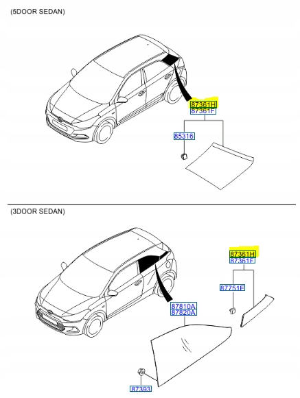 фото №9, Молдинг скла праве зад hyundai i20 oem номер 87370 c8300