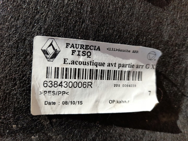 фото №5, Подкрылок левая передние запчасть задняя renault scenic iii grand org новое