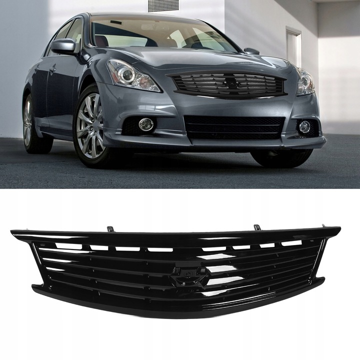 фото №6, Gloss чорний передній бампер решітка grills do 4-drzwiowego sedana g37 mq