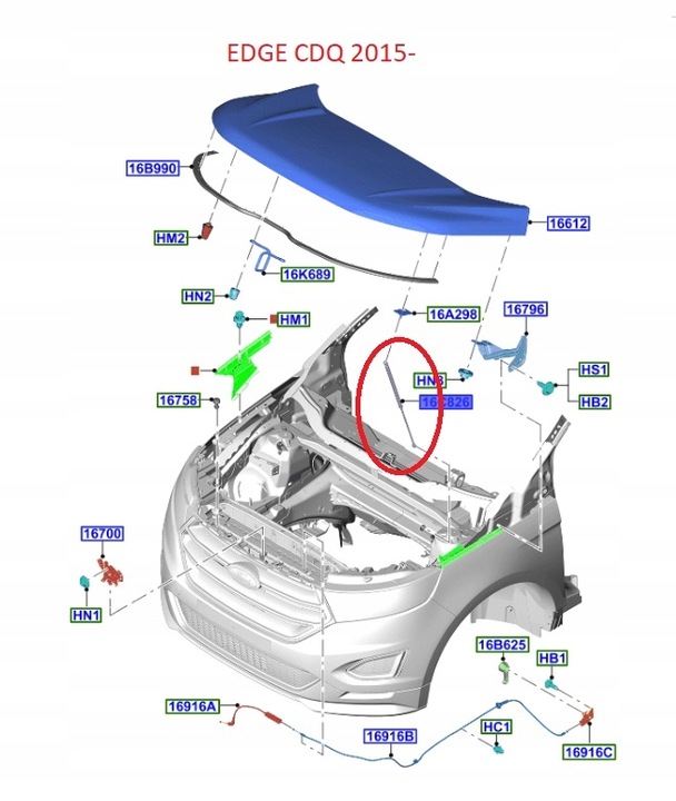 фото №6, Амортизатор капота праві edge 2015- /18- ford оригінальний номер org 5353273 _ ft4b-r16c826-ac