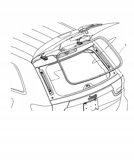 фото №14, Jeep grand cherokee 11- ущільнювач кришки багажника скла 55399181ac oem номер