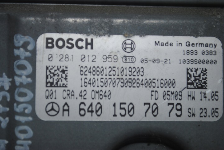 фото №6, Компьютер двигателя mercedes w169 a класс w245 b класс a6401507079 0281012959