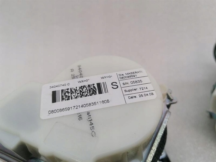 фото №6, Maserati granturismo m145 передний seat belt set 80086591