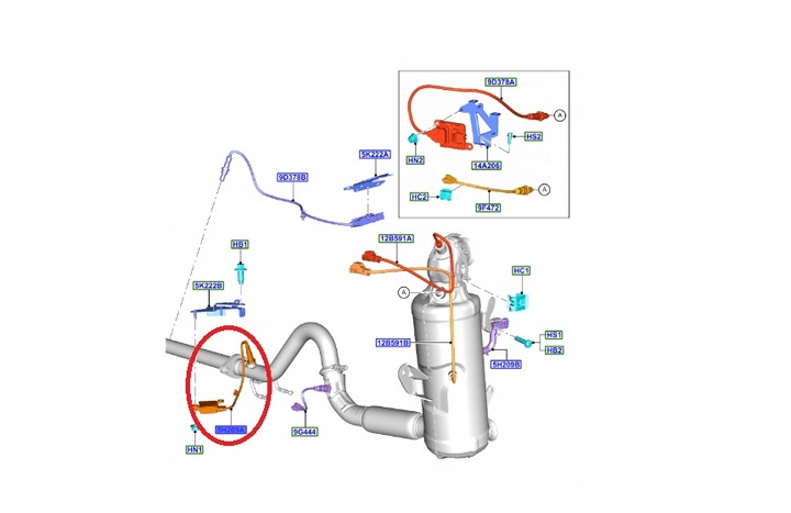 фото №12, Датчик температури nox 1.5 tdci neo focus 19- 2452571 _ jx61-5l239-ea