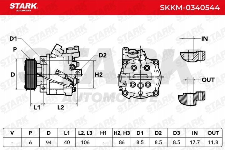 фото №8, Компресор кондиціонера stark skkm-0340544 do vauxhall adam m13 do opel