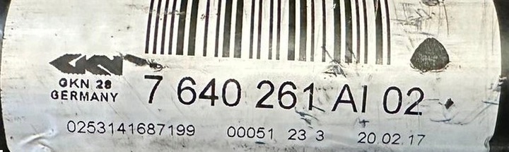 фото №13, Bmw f20 f30 n47s1 n57n полуось левая задняя 7597689