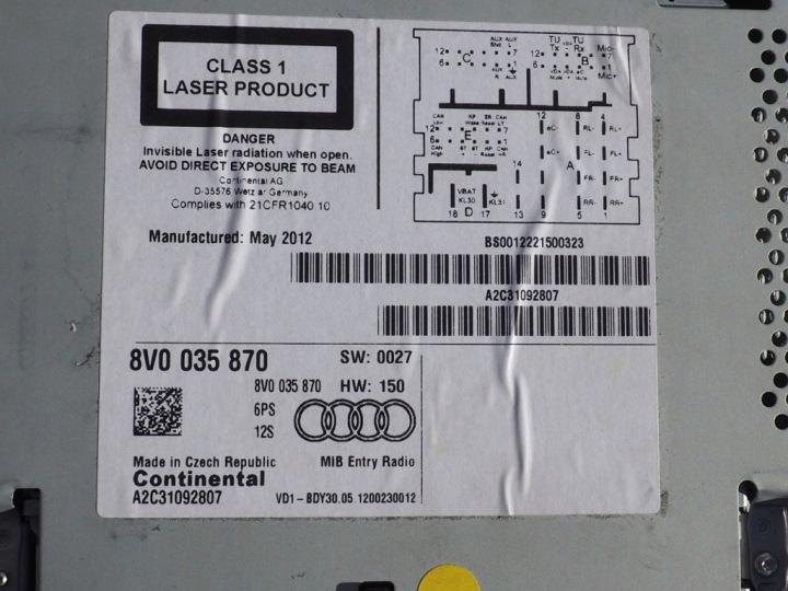фото №6, Ap магнитола проигрыватель дисков cd 8v0035870 audi a3 8v