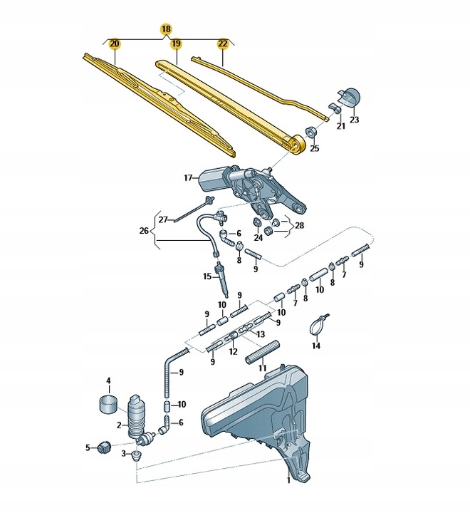 фото №2, Рычаг з щетка дворники зад audi q8 4m8955405f