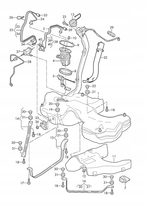 фото №14, 8w0201653e кріплення бак пального a5 f5 8w