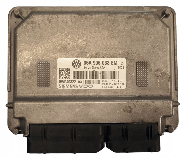 фото №1, Блок керування двигуна volkswagen golf 1.6 06a906033em 5wp40322 програмування