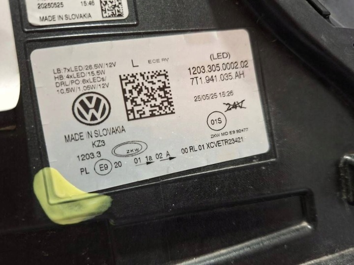 фото №13, Vw t7 multivan фара передня ліва передня повний led 7t1941035ah європа