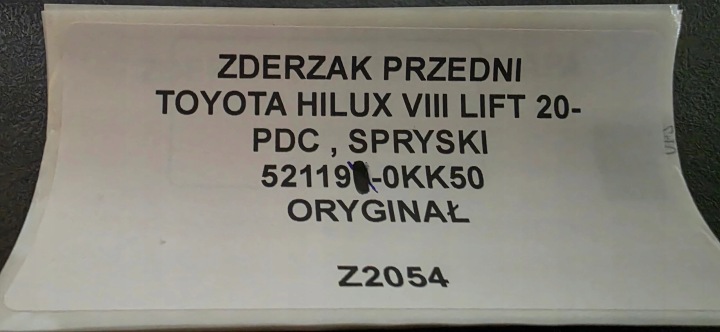 фото №11, Бампер передний toyota hilux viii рестайлинг 20- pdc омыватель оригинал 52119-0kk50