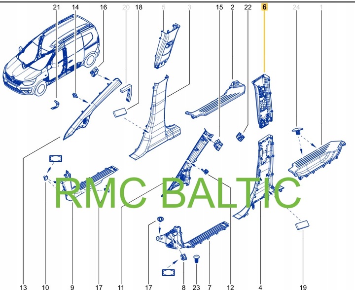 фото №16, Захист стійка середнього ліва renault kangoo iii