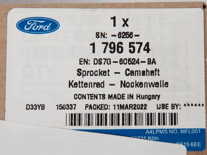 фото №4, Колесо зубчасте розподільний вал 1.5 1.6 eb вихлоп focus c-max