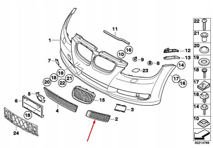 фото №7, Bmw 3 e92 бампер передний правое нижний решётка 51117154722 7154722 2010 oem