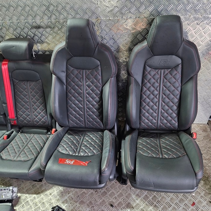фото №7, Сидіння audi q8 sq8 rs recaro s-line оббивка шкіряні шкіра червона nić