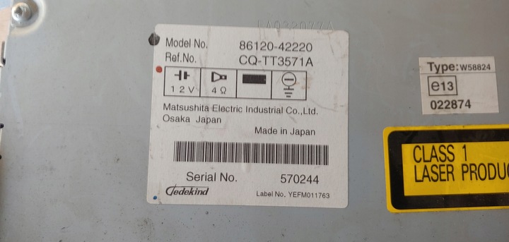 фото №5, Радиопроигрыватель toyota rav4 58827 86120-42220