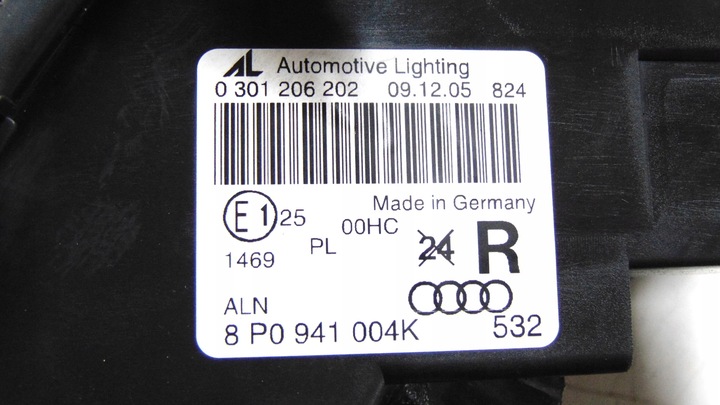 фото №12, Audi a3 8p 8p0 лампа права ліва права фара лівий h7